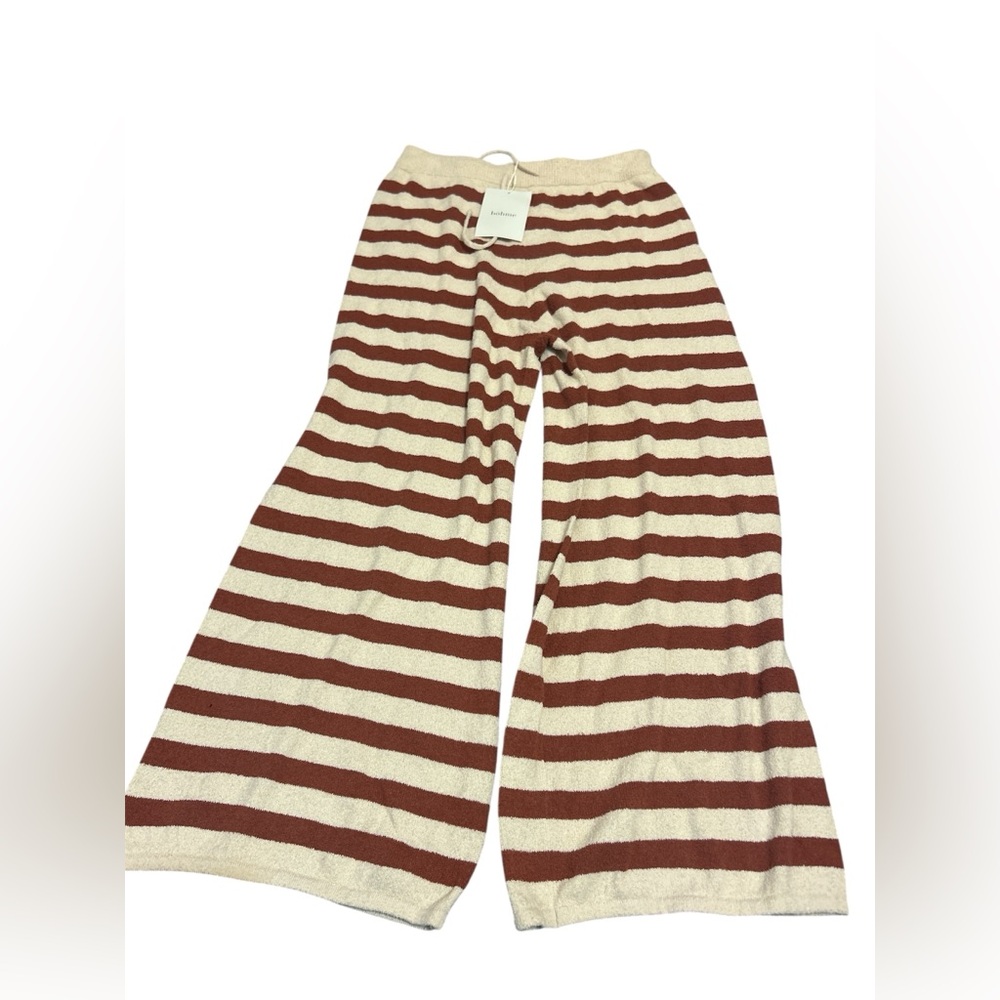 Böhme Charly Striped Knit Wide Leg Pants in Rust Small NWT - Picture 3 of 5